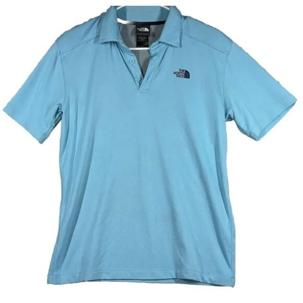 The North Face Short‎ Sleeve Polo Shirt Men S Light Blue Outdoor